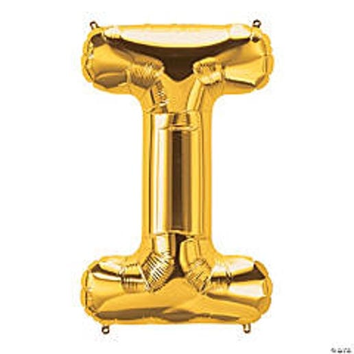 Gold Letter I Foil Balloons for party decorations