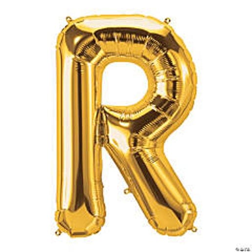 Gold Letter R Foil Balloons for party decorations