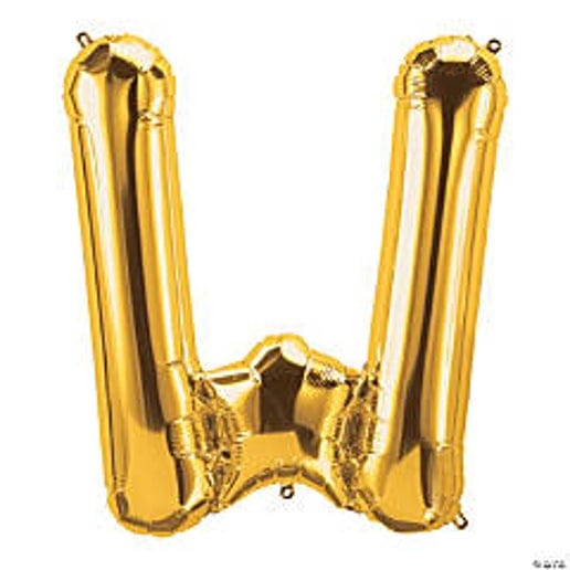 Silver Letter W Foil Balloons for party decorations