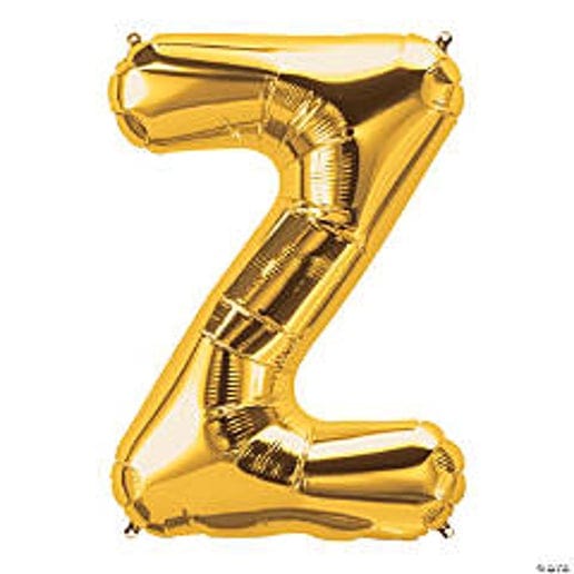 Gold Letter Z Foil Balloons for party decorations
