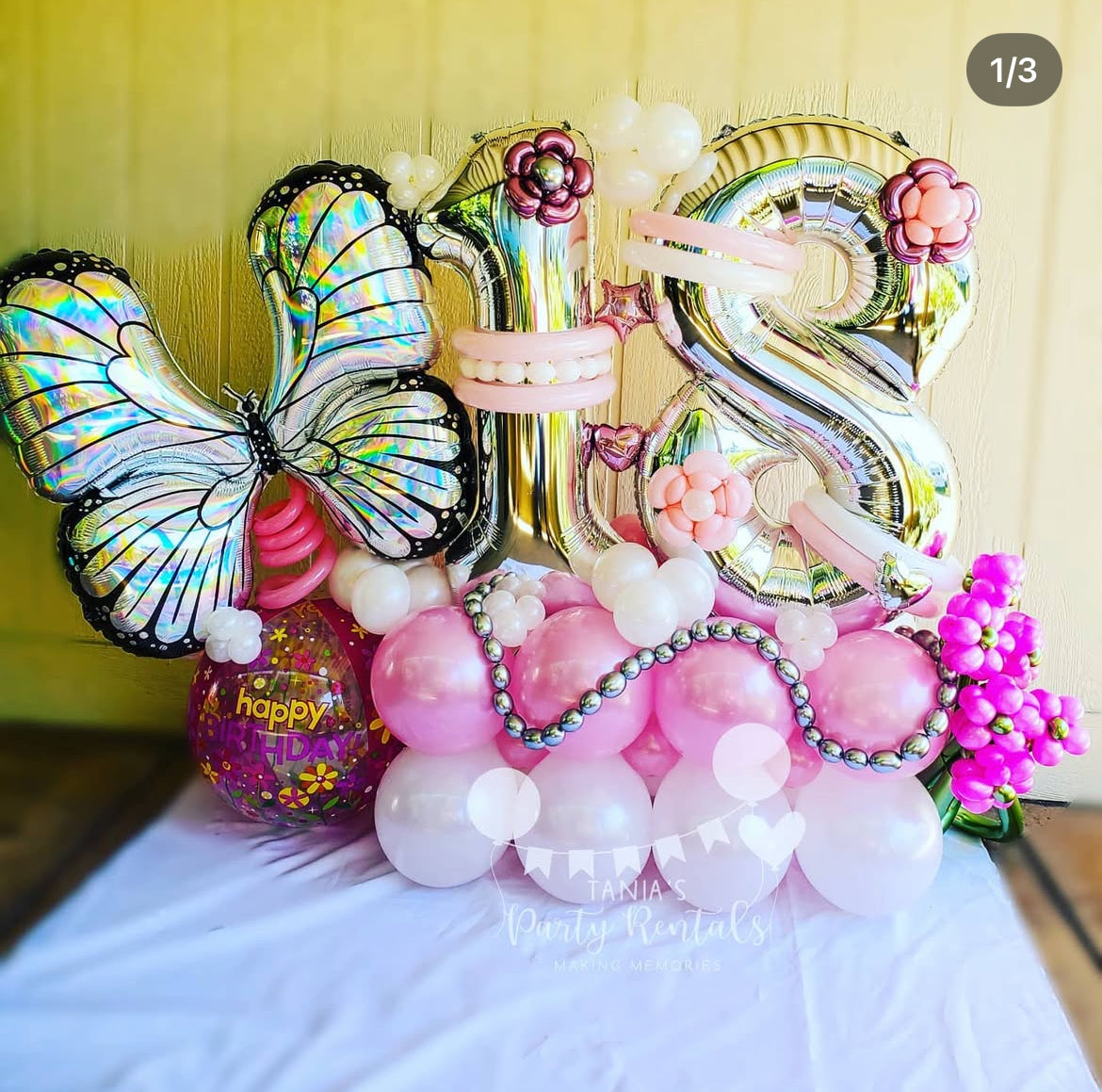 Butterfly Birthday Balloon Bouquet for party decorations