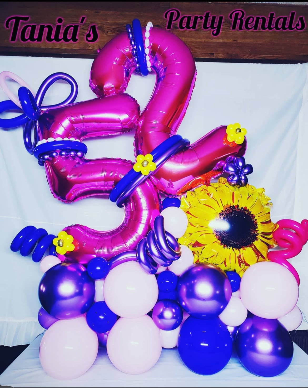 Daisy Flower Birthday Balloon Bouquet for party decorations