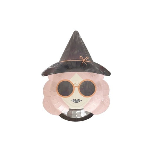 Pink Witch Dessert Plates for party decorations