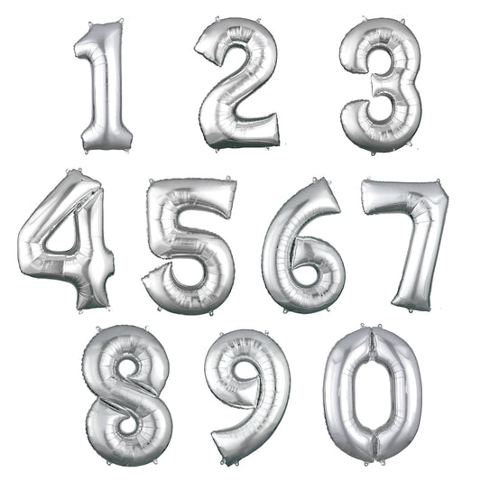 Silver Balloon Number for party decorations