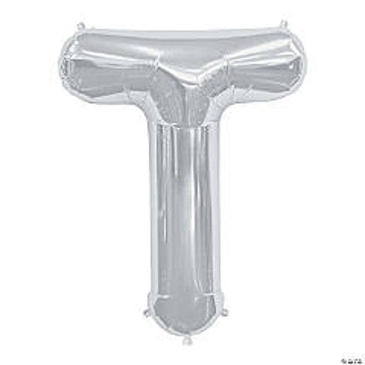 Silver Letter T Foil Balloons for party decorations