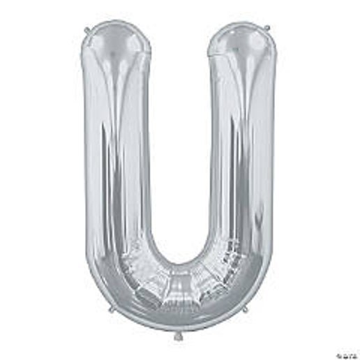 Silver Letter U Foil Balloons for party decorations
