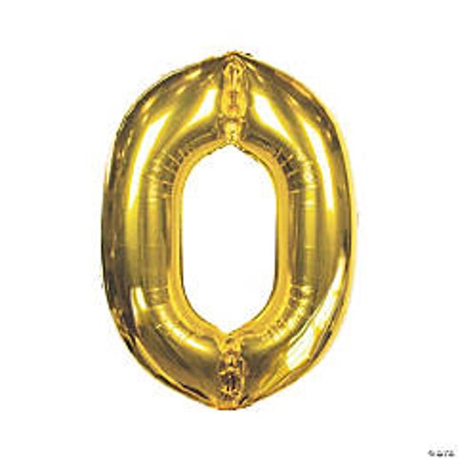 Gold number foil balloons for party decorations