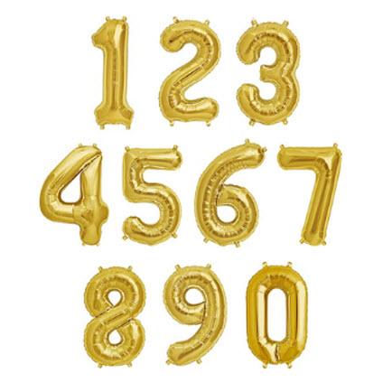 34" Gold Number Balloons for party decorations