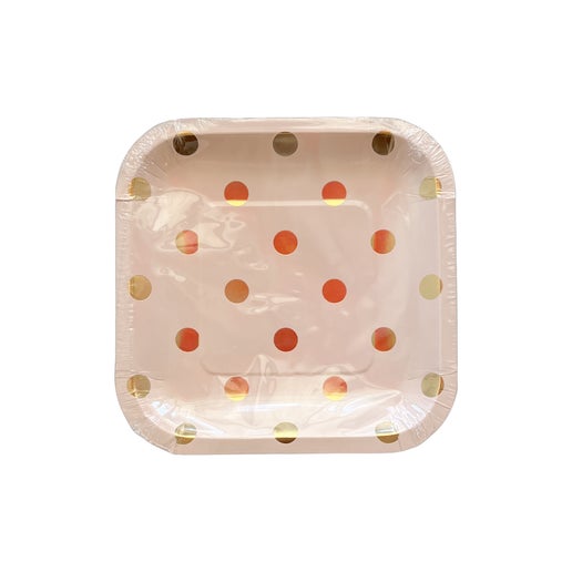 Blush Polka Dots Plates for party decorations