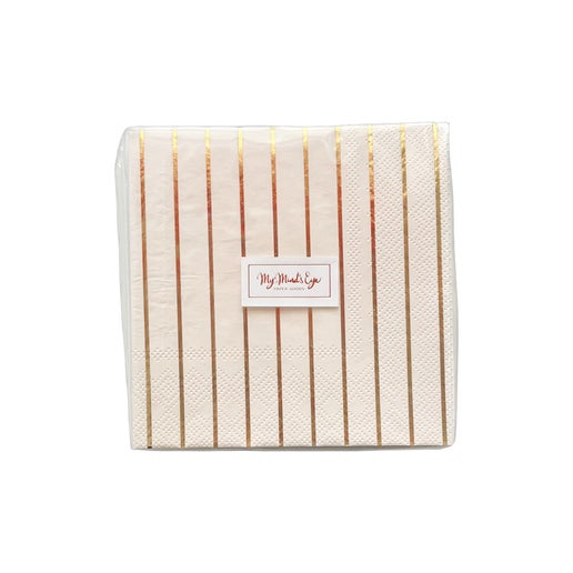 Blush Striped Cocktail Napkins