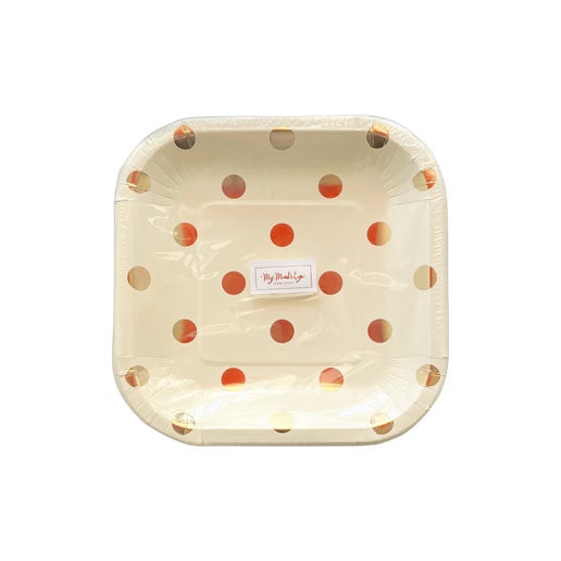 Cream Polka Dots Plates 8CT