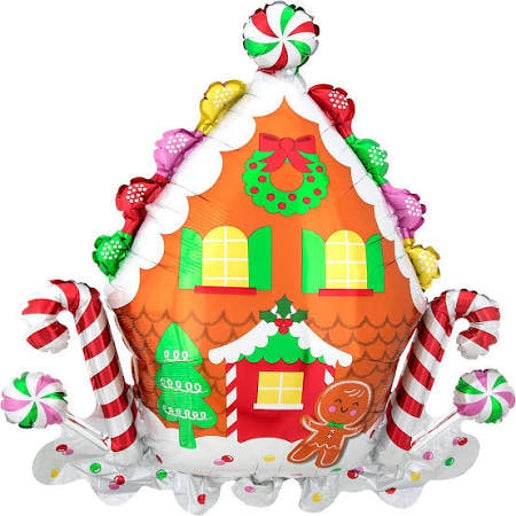 Gingerbread House Foil Balloons for party decorations