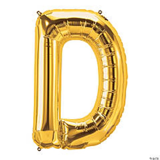 Gold Letter D Foil Balloons for party decorations