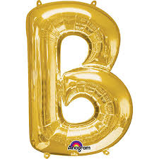 34” Gold letter B