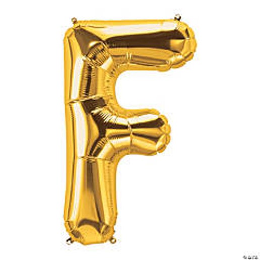 34” Gold letter F