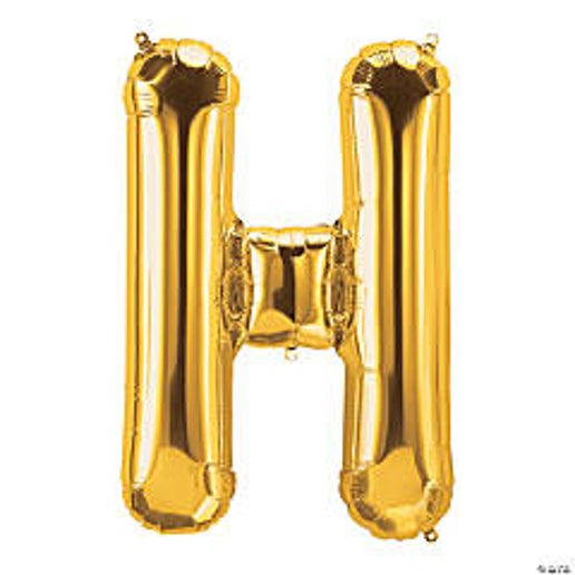 34” Gold letter H