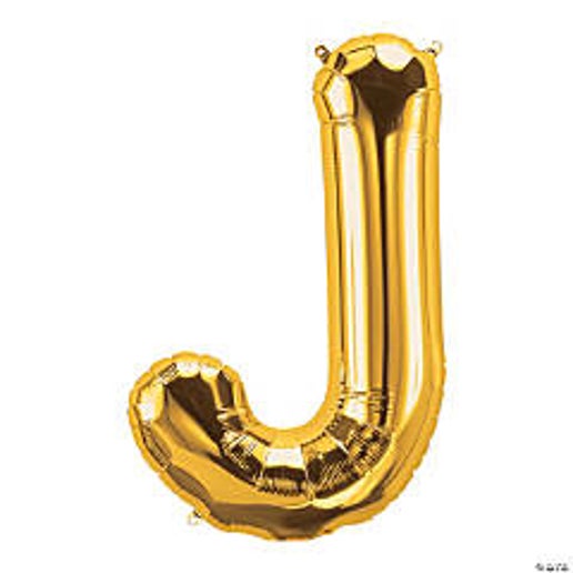 Gold Letter J Foil Balloons or party decorations