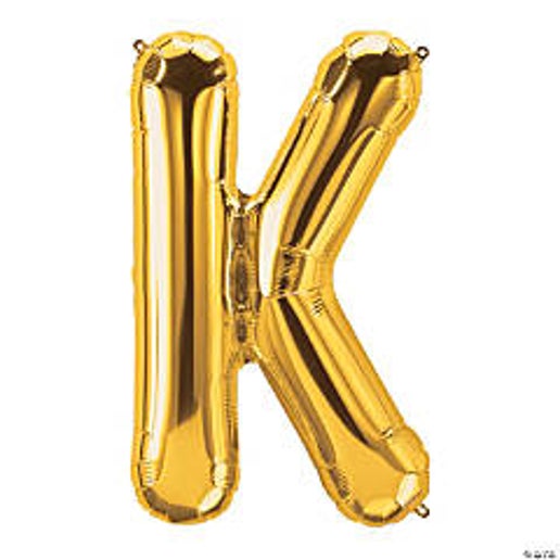 34” Gold letter K