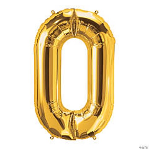 34” Gold letter O