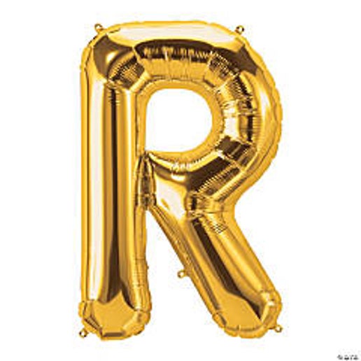 34” Gold letter R