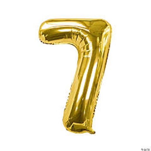 Gold Number 7 Foil Balloons for party decorations