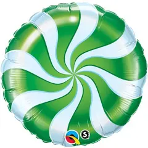 Green Peppermint Swirl Foil Balloons for party decorations