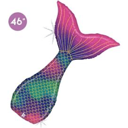 Holographic Glitter Mermaid Tail Foil Balloon for party decorations