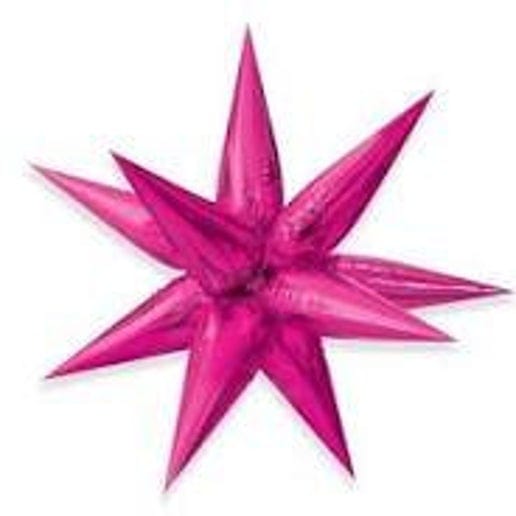 Hot Pink Starburst Foil Balloons for party decorations