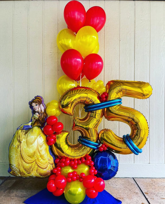 Beauty and the Beast Princess Balloon Bouquet for party decorations