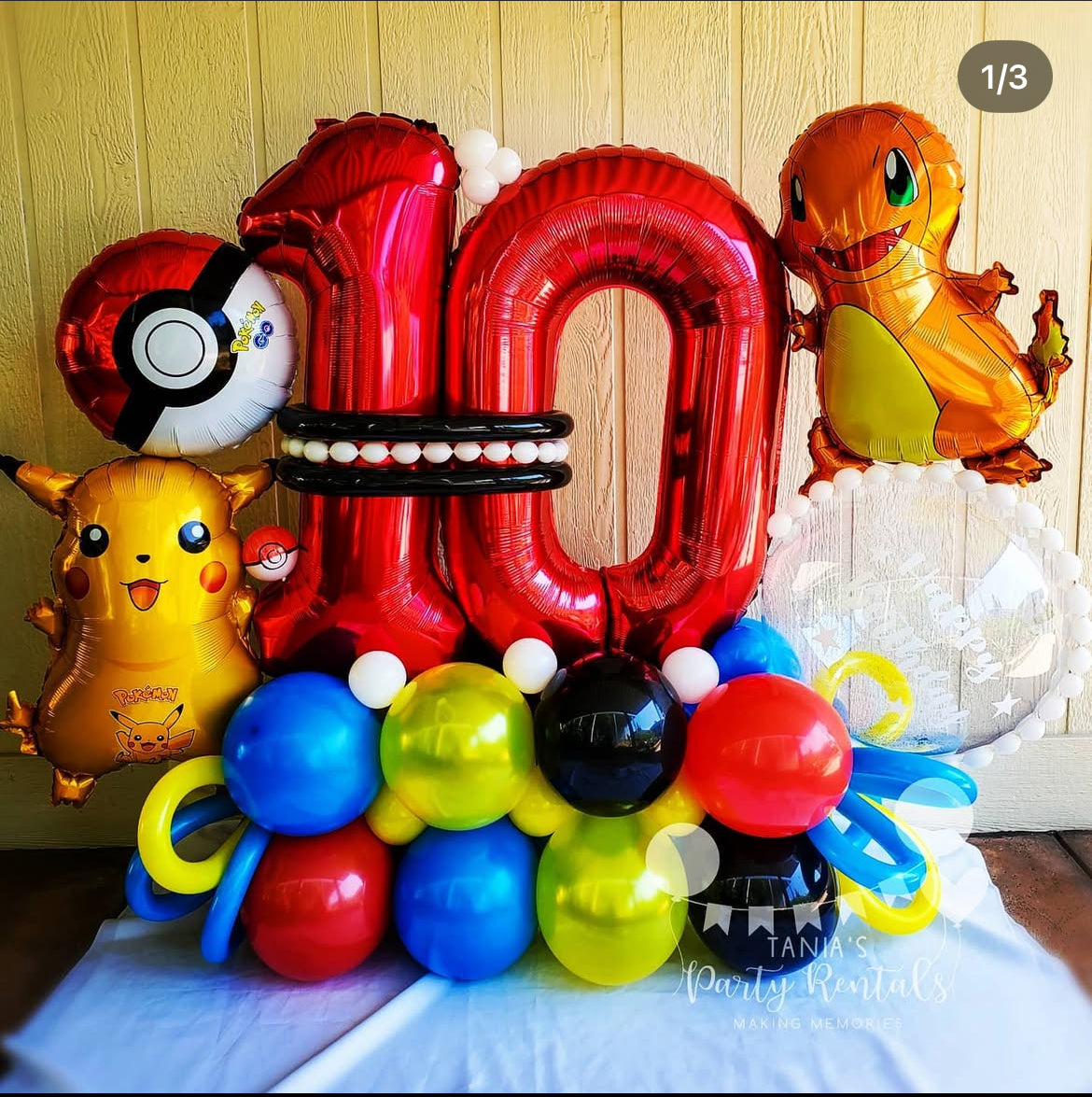 Pokémon Balloon Bouquet for party decorations