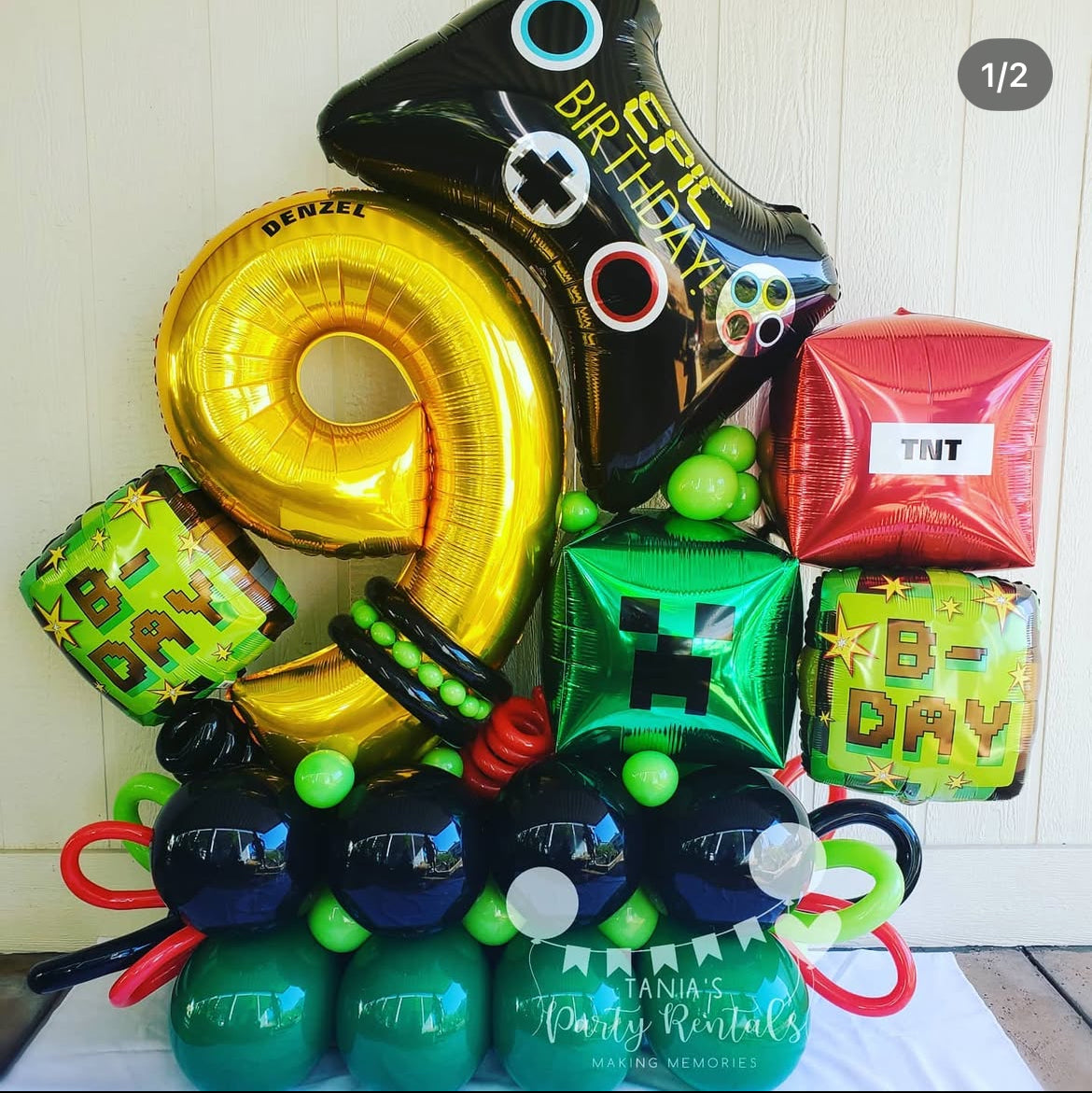 MInecraft balloon bouquet for party decorations