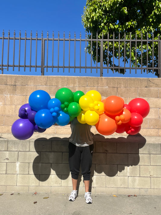 Rainbow vibes balloon garland to go for party decorations