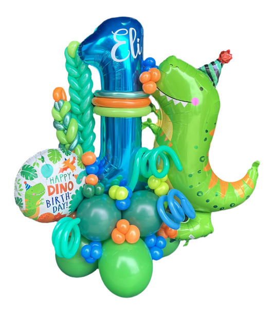 Dino balloon bouquet for party decorations