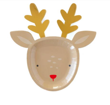 Rudolph Reindeer Paper Plates for party decorations