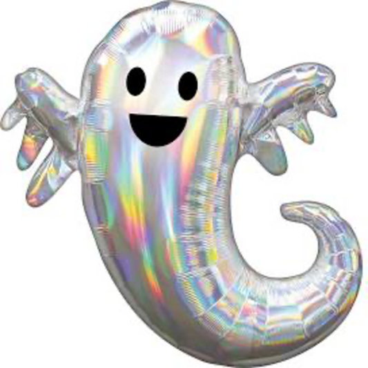 14” Iridescent Ghost Foil Balloon Air - fill