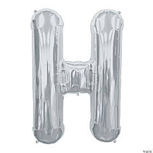 34” Silver letter H