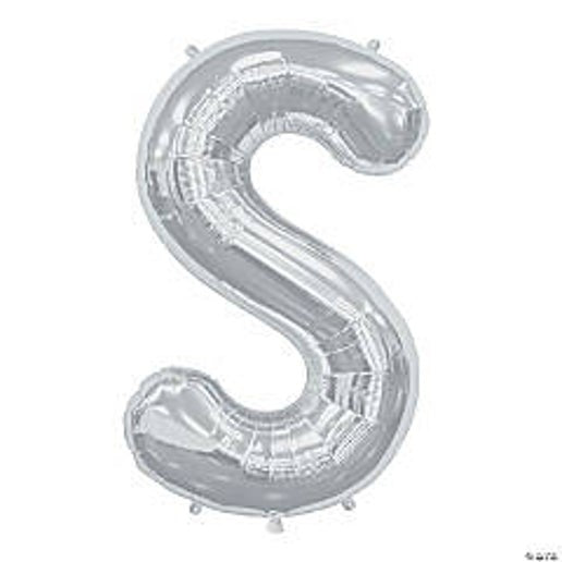 34” Silver letter S