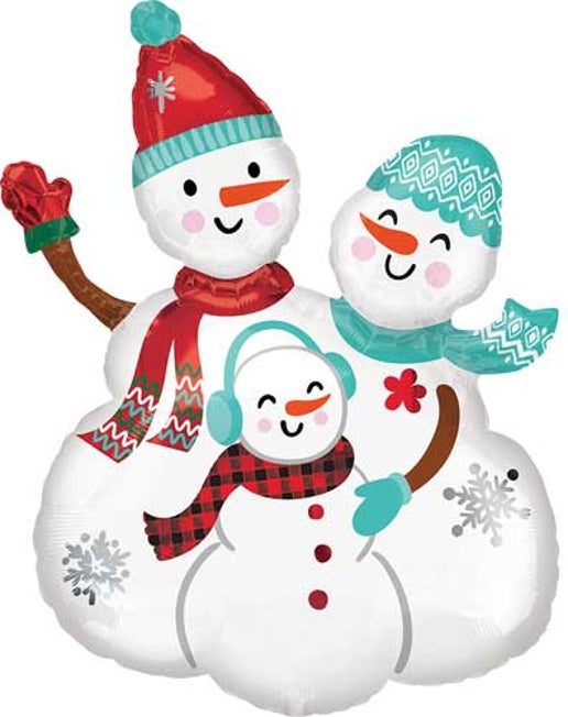 Snowman Family Foil Balloons for party decorations