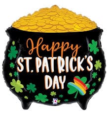 St. Patrick's Day Pot of Gold Foil Balloon for party decorations.