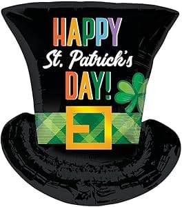 St. Patrick's Top Hat Foil Balloon for party decorations.