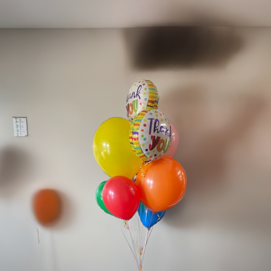 Thank you helium balloon bouquet for party decorations